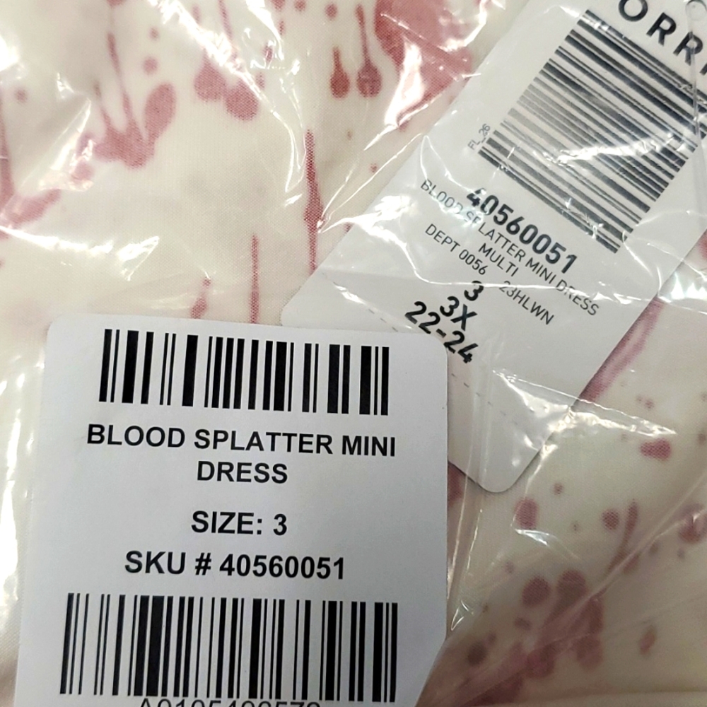 ❤️NWT TORRID BLOOD SPLATTER HALLOWEEN COSTUME SLASHER COSPLAY DRESS PLUS - Picture 8 of 12